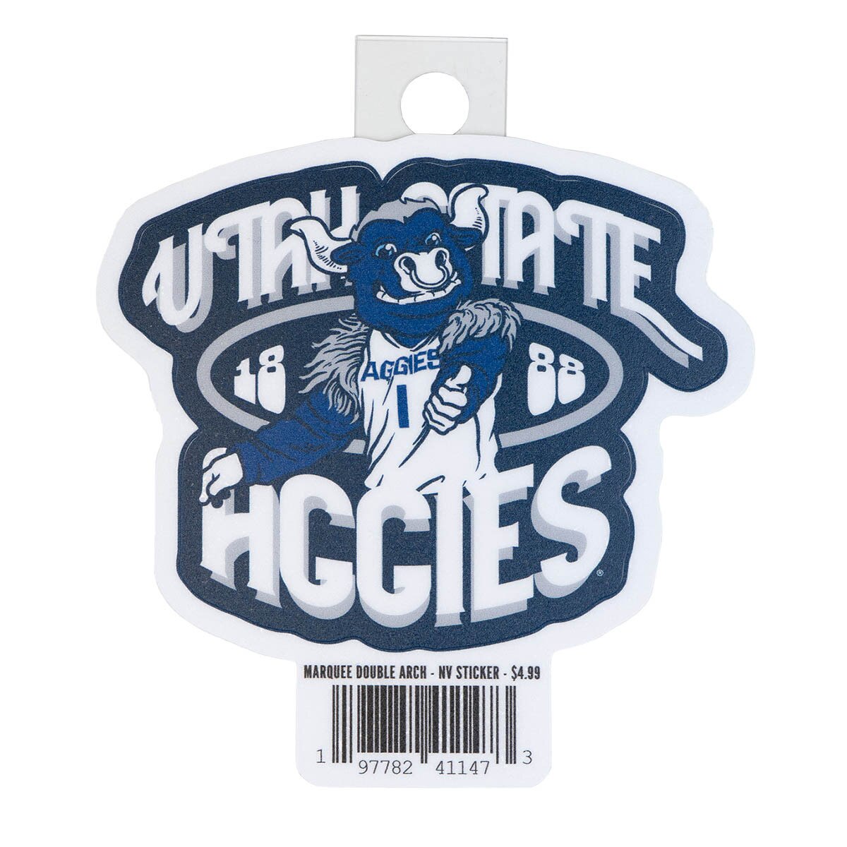 Utah State Aggies Big Blue Sticker - 4 In.